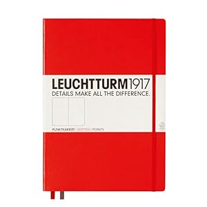 Image of Leuchtturm1917 Master A4 Plus Dotted Hardcover Notebook- 233 Numbered Pages, Red