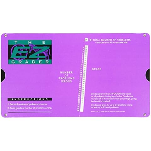 Grading Calculator - E-Z Grader Teacher's Aid Scoring Chart (Purple) - 8-1/2" x 4-3/4" Cover