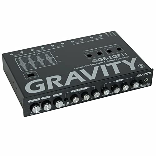 Gravity Gr-Eqp11 Digital Bass Machine 1/2 Din 9V 4-Way Car Parametric Equalizer W/Front, Rear + Sub Output And Night Illumination #TOP1
