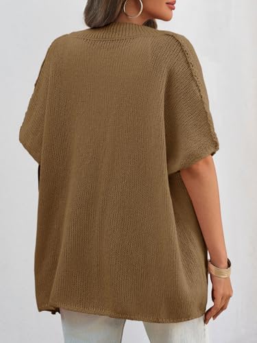 Image of Saodimallsu Womens Short Sleeve Cardigan Sweaters Button Down Lightweight Knit Cardigans