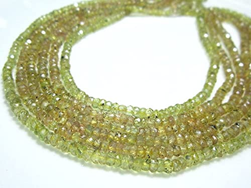 Saphir jaune rare perles rondelles facettées haut de gamme pour création bijoux