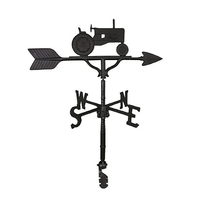 Montague Metal Products 32-Inch Weathervane with Satin Black Tractor Ornament