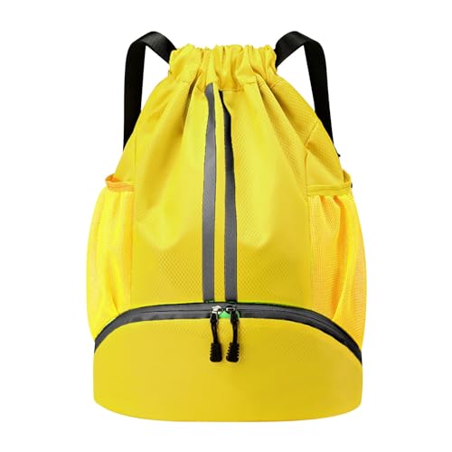 Mochila deportiva para natación, gimnasio, con compartimento para zapatos y bolsillo a prueba para mujeres y hombres, mochila de 50 l, amarillo, A