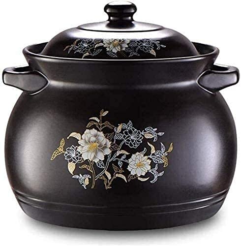 Cocotte en terre cuite 3,5 L faitout en céramique pour mijoter au four
