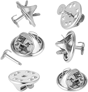 Prasacco 100 Pairs Butterfly Clutch Tie Pins, Pin Badge Backs Metal Pin Backs Replacement Butterfly Cap Brooch Pins for Craft Making