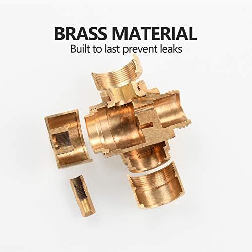 Tecmolog Brass Sink Valve Diverter Faucet Splitter for Kitchen or Bathroom, Faucet Adapter 3 Way Faucet Diverter Valve, Sink Faucet Replacement Part M22 X M24, Chrome, SBA021C