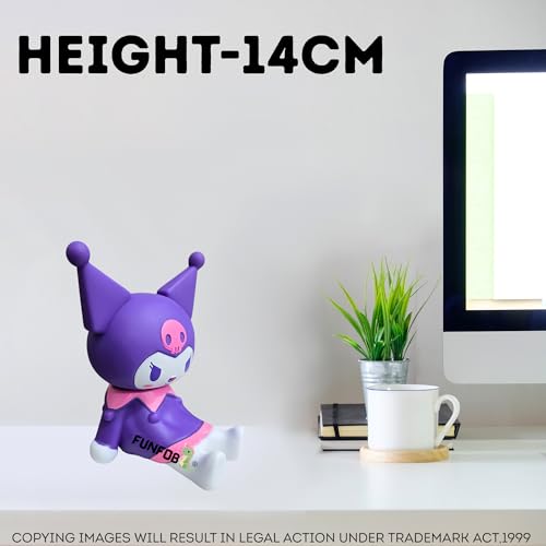 Image of FUNFOB Kuromi Action Figure | Height-14cm Kuromi Mobile Stand Figurine Toys for Boys & Girls PVC Multicolour | Kuro-mi Stand