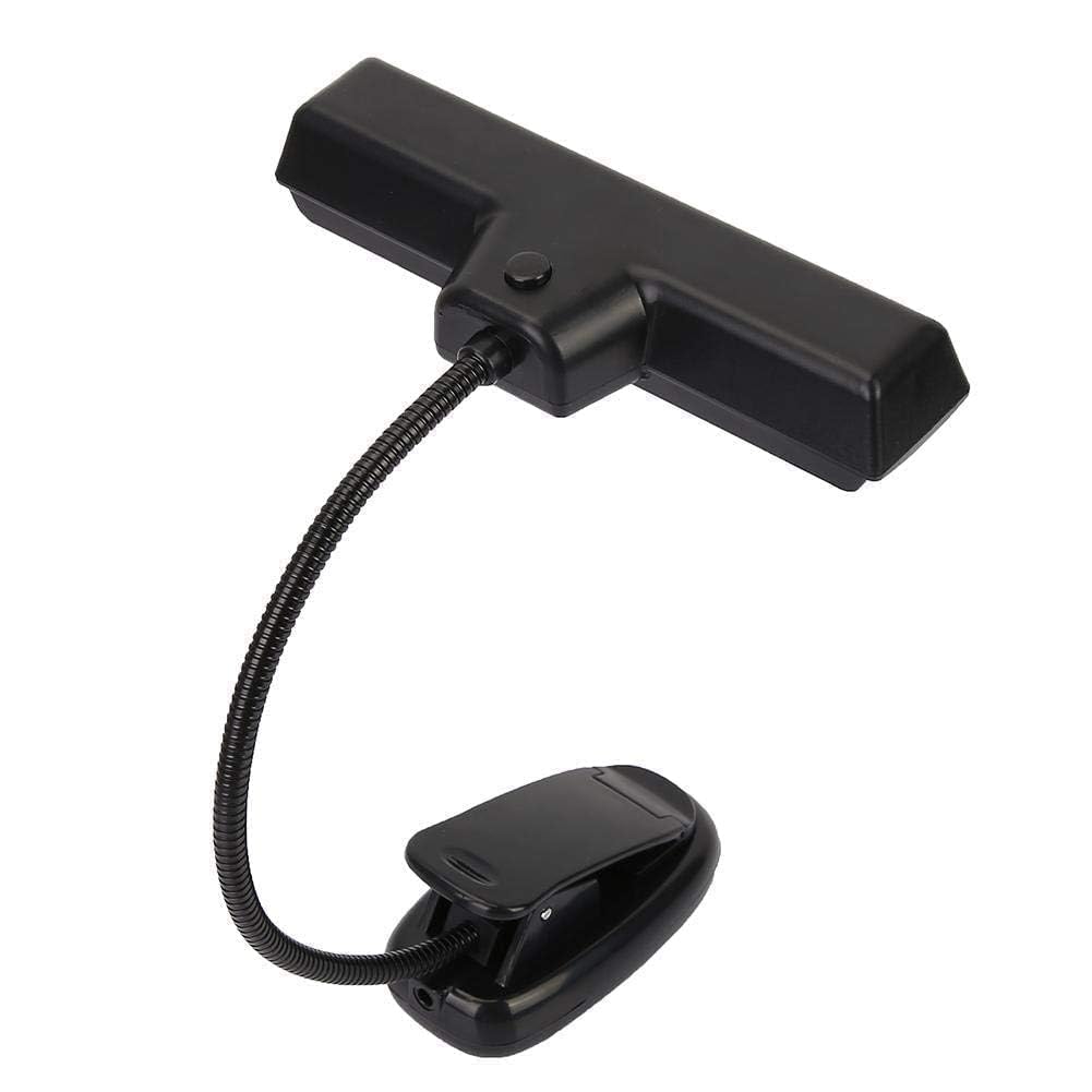 Vbest life Lámpara de soporte musical, lámpara de soporte musical de orquesta de plástico portátil, lámpara de soporte musical de soporte de cuello flexible USB de lectura LED - Negro
