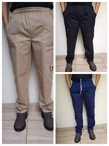 calça brim sarja elástico masculino 38 ate 52 (42, preta)