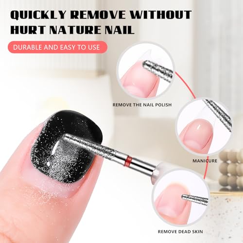 Nail Drill Bits, Diamond Cuticle Drill Bits for Electric Nail File, Cuticle Bits, Diamond Manicure Bits, Brocas para Drill Nails, 3/32 inch 30PCS Kit - Thumbnail 5