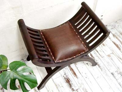 Amazon｜アジアン家具 バリ家具 ♪カルティニチェア ＜黒＞♪ スツール