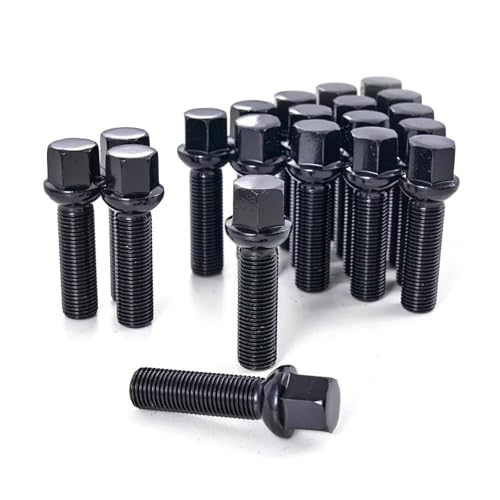 Image of 10 Pack 14mmX1.5 Ball Seat 17mm Hex Extend Wheel Lug Bolts 45mm Shank, Black