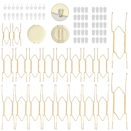 Bilillo 20 Pack Plate Hangers for The Wall, 4/6/8/10 Inch Invisible Hangers