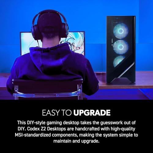 Codex Z2 RTX 5070 Gaming Tower Desktop, AMD Ryzen 7 8700F, RAM DDR5 da 32 GB, SSD da 2 TB, DP, KB e mouse cablati RGB retroilluminati, illuminazione RGB, raffreddamento ad aria, RJ-45, Wi-Fi 7 - PC Desktop - Immagine 5