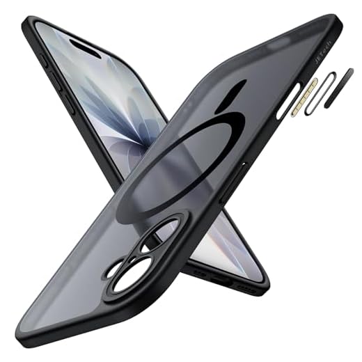 JETech Cover Magnetica per iPhone 17 6,3 Pollici Compatibile con MagSafe, Custodia Sottile con Pulsante di Controllo della Fotocamera Integrato, Retro Traslucido Opaco (Nero)