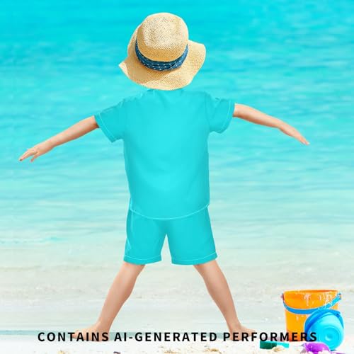 Image of 3T Toddler Boy Shorts Set Black Hawaiian Button Down Shirts Summer Outfits for Little Boy