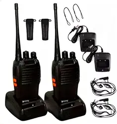 Walk Talk BF 777S Rádio Comunicador Par Mais Headset Comunicação Segura Para Empresas Para Eventos E Segurança