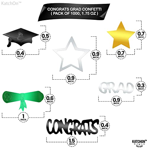 Image of Graduation Decorations 2026 | Congrats Grad Confetti 2026 - Pack Of 1000 | Green and Gold Confetti | Graduation Table Decorations | Graduation Confetti 2026 | Graduation Confetti for Table, Katchon