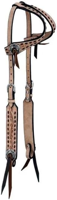 Horse Headstall Roughout Leather Sliding Double Ear Buckstitch Full Cob Pony ST-LB-102A