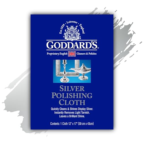 Goddard's Silver Polishing Cloth for Jewelry, Remove Tarnish on Plated or Sterling Silver, Gold, Antiques, and Leaves Tarnish Protection, 1 Cloth