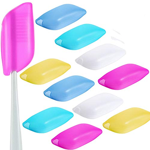 10 Pieces Travel Portable Toothbrush Head Covers Toothbrush Protective Case (Style B)