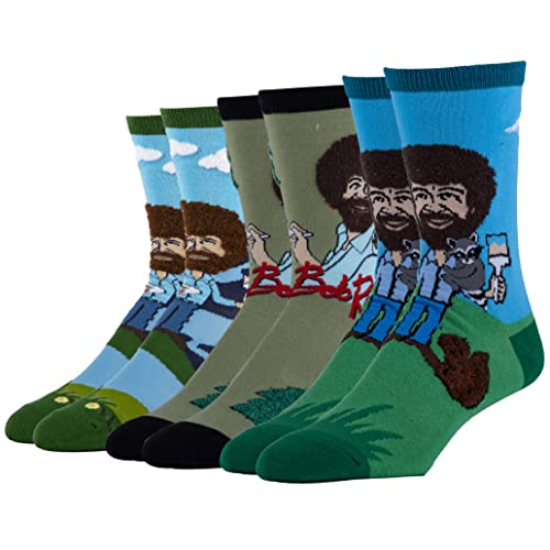ooohyeah Chaussettes fantaisie en coton pour homme Bob Ross Mr Bean Mr Rogers, Sm3oys26, 10-13