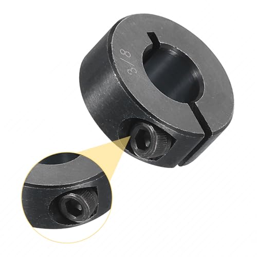 QUARKZMAN 16 Stück Einzelne Geteilte Wellenkragen 3/8 Bohrung Einteilige Klemmkragen 7/8 Außendurchmesser 11/32 Dicke Schwarz Oxidiert Stahl Stellschraube Sicherungskragen Klemmung