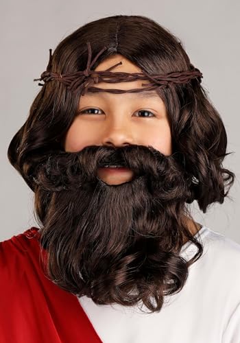 Disfraz Deluxe de Jesús para niños, túnica blanca y corona de espinas miniatura 3