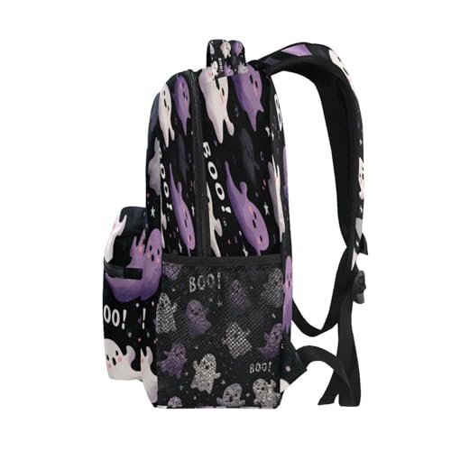 Dussdil Cute Ghosts Black Halloween Kids Backpack School Backpacks for Boys Girls 16 IN Book Back Pack Bag Casual Travel Daypack with Adjustable Shoulder Strap Zipper4