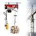 Bepritm 510W Electric Hoist with Remote & Pure Copper Motor, Industrial Double Rope Electric Winch, 39.4ft Lift Height Zinc-Plated Steel Wire Hoist for Attic/Warehouse/Construction