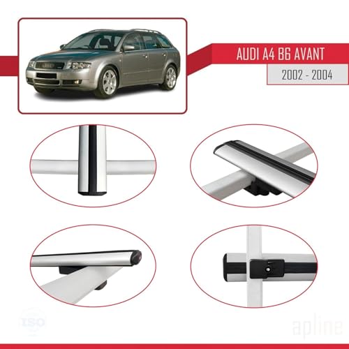 Barres de toit en aluminium gris anodisé pour break A4 B6 Avant - 4