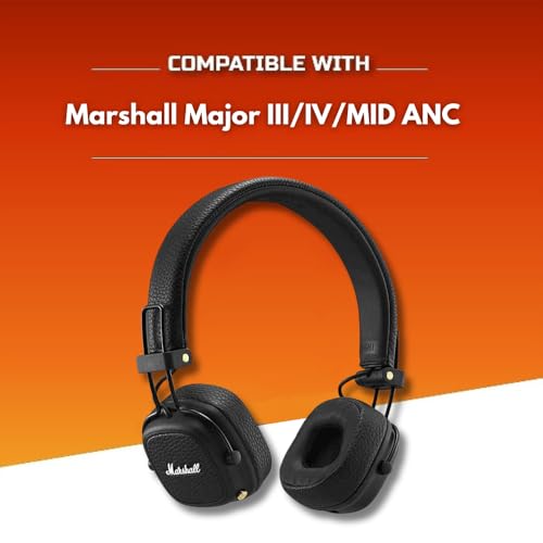 Image of Crysendo Cooling Gel Headphone Cushion for Marshall Major III /IV /MID ANC Headphones | Relaxing Cool Foam Earpads Super Soft Pain Reducing Cushion (Black)