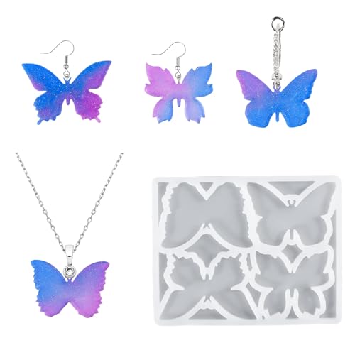 Moldes de resina de silicona resistentes para hacer joyas individualizadas como aretes y collares, suministros de manualidades en el hogar