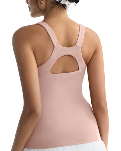 Image of RUNNING GIRL Workout Tops for Women,Racerback Tank Tops with Built in Bras,Padded Sports Bra Yoga Tank Athletic Tops