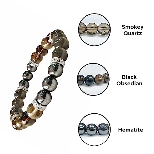 Image of Shubhanjali Crystal Elastic 8mm Stretch Customized Bracelet for Men and Women-(Standard,Multicolor)