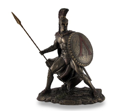 Estatua decorativa Leónidas rey guerrero griego de bronce