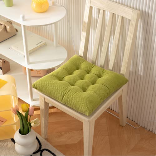 Xizhi Square Non-Slip Plush Thicken Seat Pillows Cushions Solid Color Office Chair Seat Pad Soft Tatami Reversible Fluffy Chair Cushion For Home, Office,Adults And Children (15.7"*15.7", Green) #TOP18