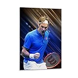 Roger Federer Celebration Leinwand-Kunst-Poster und 