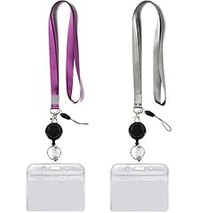Grey&purple&badge Reel-badge Holder Horizontal
