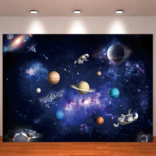 Yongqian 7x5ft Outer Space Photography Backdrop Starry Galaxy Backdrop Boys