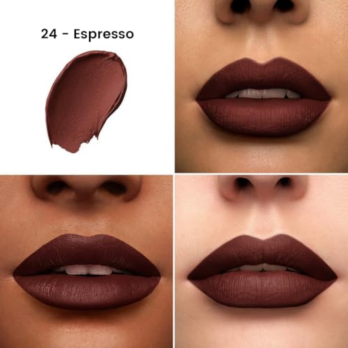 Image of Colors Queen Hold Up Full Day Non-Transfer Matte Lipstick | Long Lasting and Weightless Formula | Intense Color Pay Off | Waterproof Lipstick for Women (124 - Espresso, 4g)