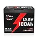 IDZLLDI 12V 100AH Mini LiFePO4 Lithium Battery,1280WH Deep Cycle Rechargeable Battery,Built-In 100A Smart BMS with Low Temp Protection,10-Year Lifespan for RV,Solar,Marine and Home Energy Storage