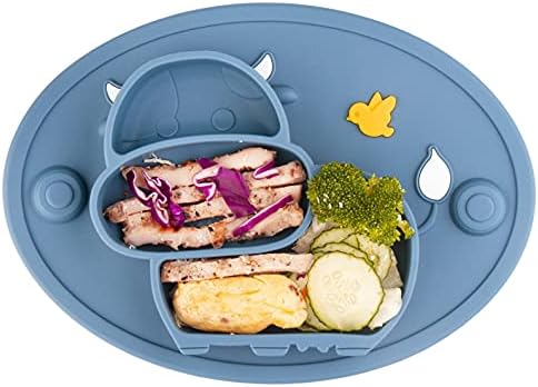 Baby Plate Silicone Suction Toddler Plates, Divided Dishes for Toddler Kids Self Feeding, Microwave & Dishwasher Safe
