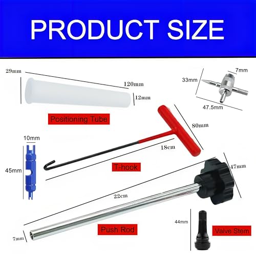 Image of Quick Tire Valve Change Tool, Tire Valve Stem Core Quickly Replacement Tool Kit for Cars, Trucks, Motorcycles etc (13PCS)