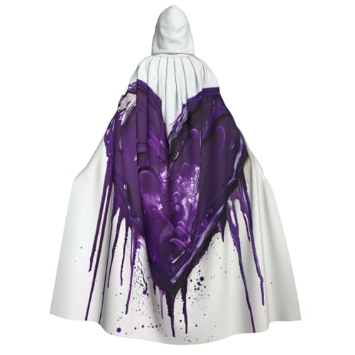 Cape à capuche Halloween avec motif violet costume de cosplay festival Noël