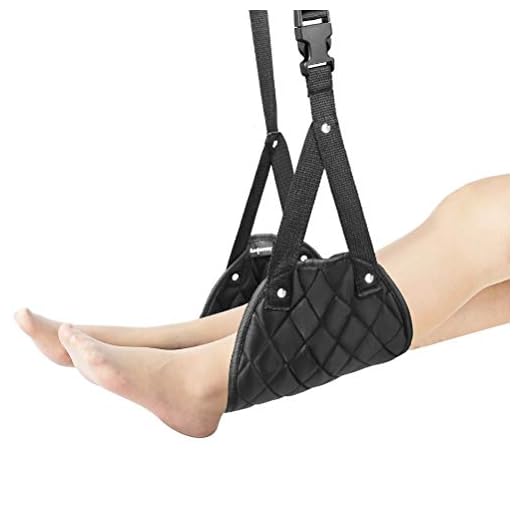 Airplane Footrest (Travel Comfortably) - Airplane Travel Accessories - Portable Travel Foot Hammock for Flight Bus Train Office Home - Reduce Swelling and Soreness by Angemay