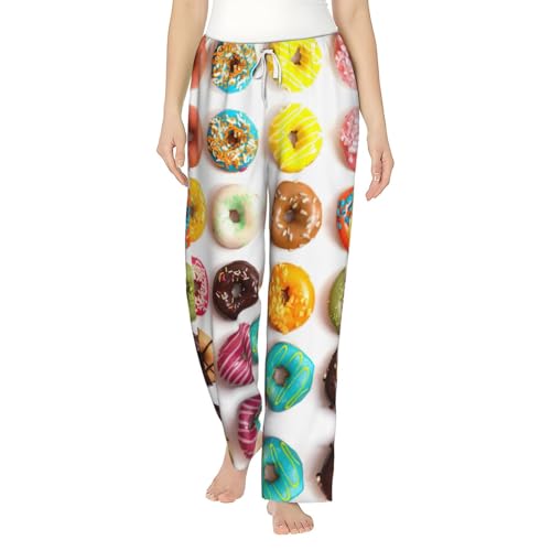 Pantalon de pyjama beignets pour femme en textile doux aux finitions soignées