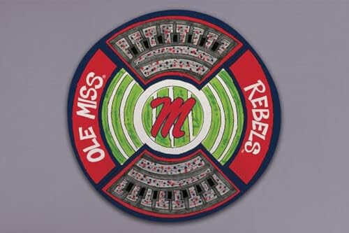 Magnolia Lane University of Mississippi Ole Miss Rebels Football Stadium Heavyweight Melamine Round Platter, 13.5-inch Diameter, Kitchen Accessories