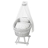 [page_title]-Alvi Bettset für Stubenwagen Birthe 3-teilig Stars silber 608-9