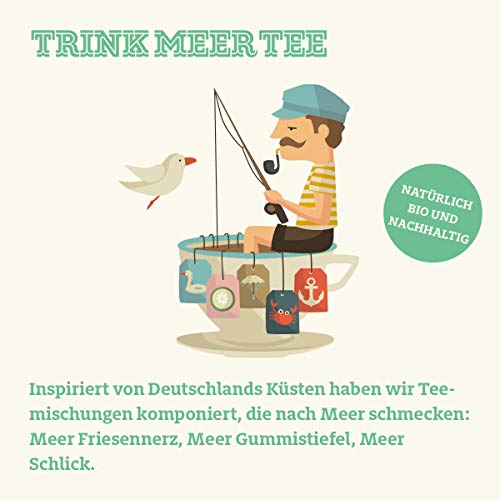Trink Meer Tee FRISCHER FRIESE - Bio Kräutertee | Pfefferminzmischung | Bio Pfefferminztee | loser Tee in Teedose | Geschenk I 50g